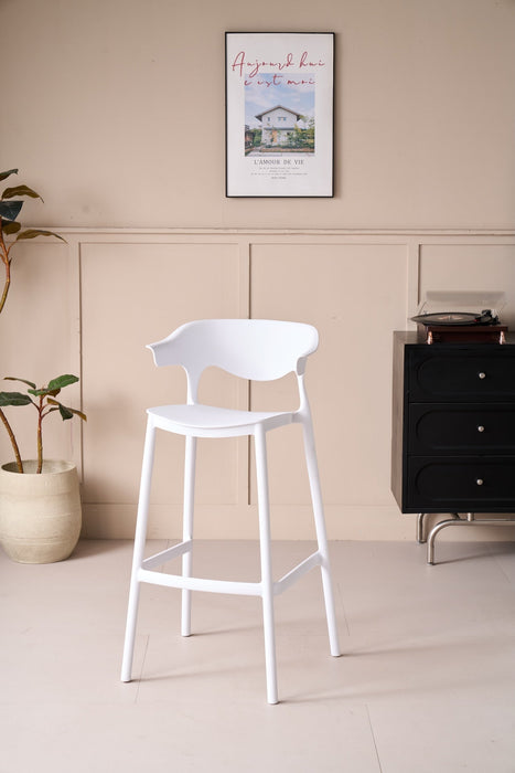 Silla para Bar Elena, Color Blanco, Diseño Moderno