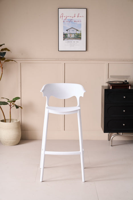 Silla para Bar Elena, Color Blanco, Diseño Moderno