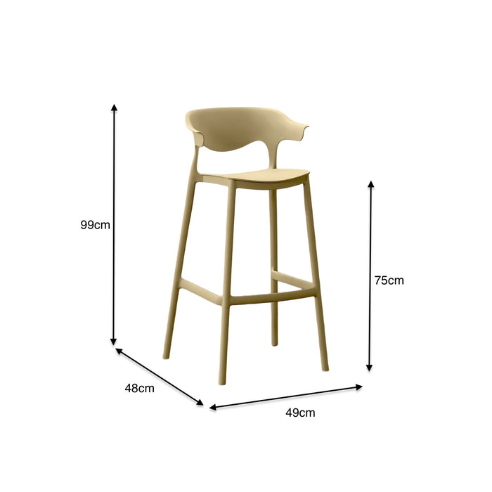 Silla para Bar Elena, Color Khaki, Diseño Moderno