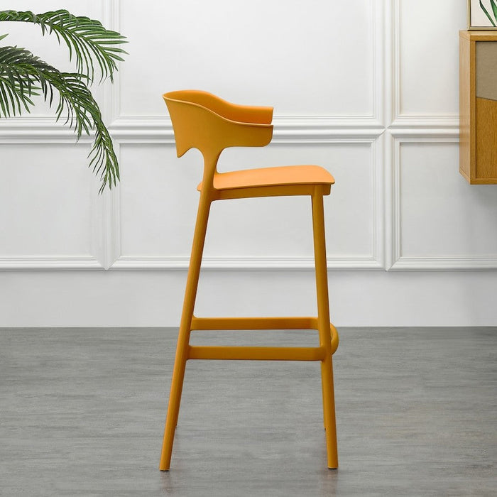 Silla para Bar Elena, Color Naranja, Diseño Moderno