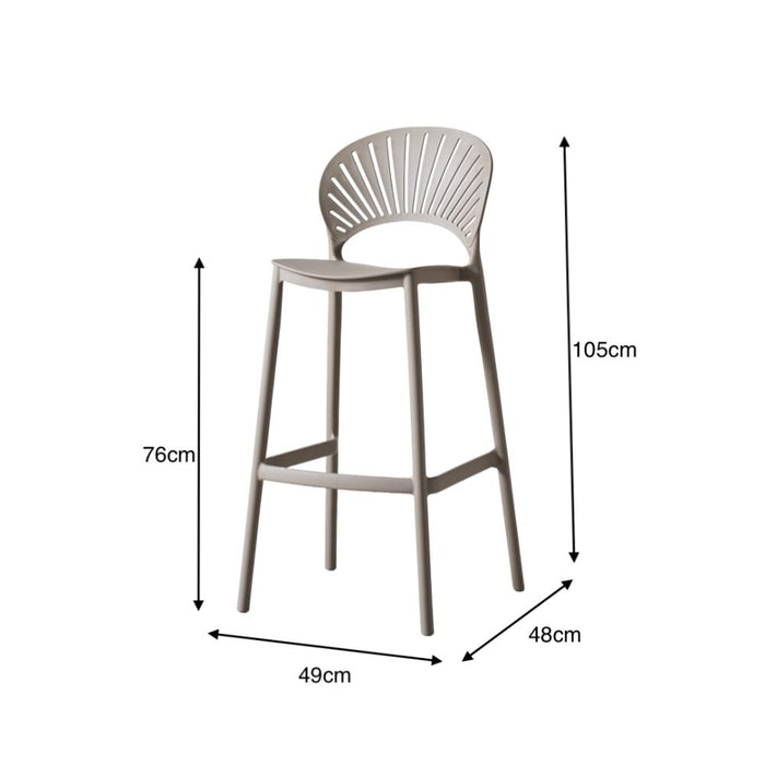 Silla para Bar Paraiso, Color Taupe, Diseño moderno