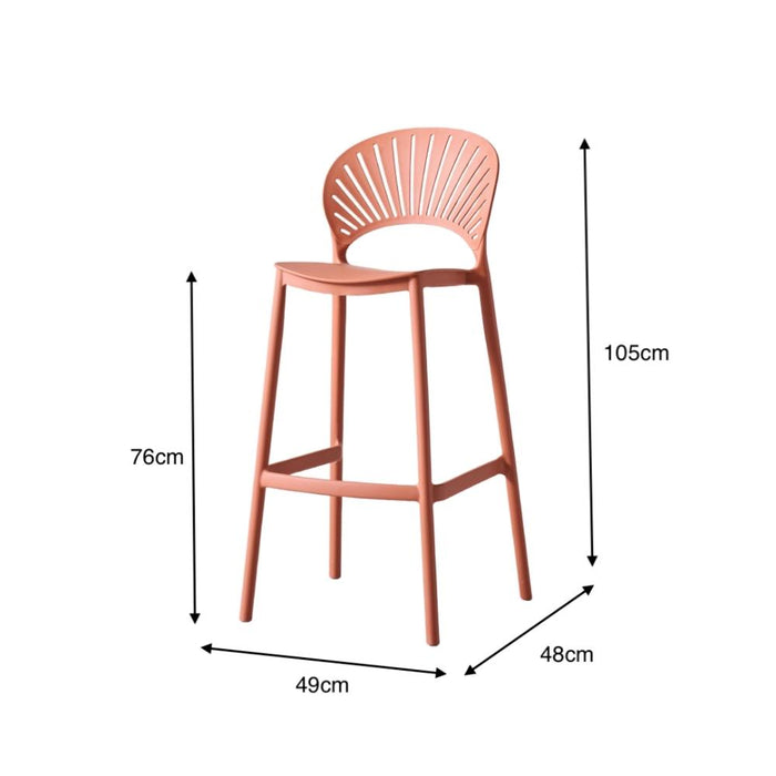 Silla para Bar Paraiso, Color Terracota, Diseño moderno