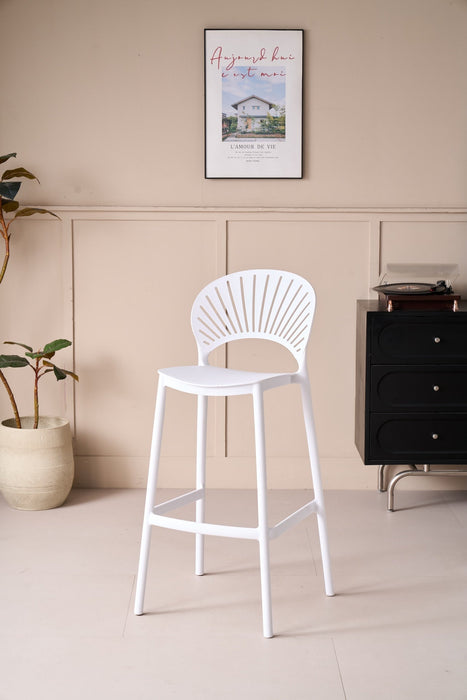 Silla para Bar Paraiso, Color Blanco, Diseño moderno