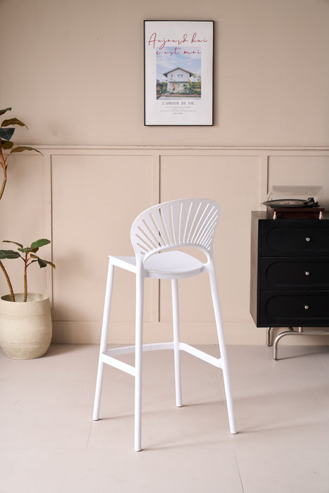 Silla para Bar Paraiso, Color Blanco, Diseño moderno
