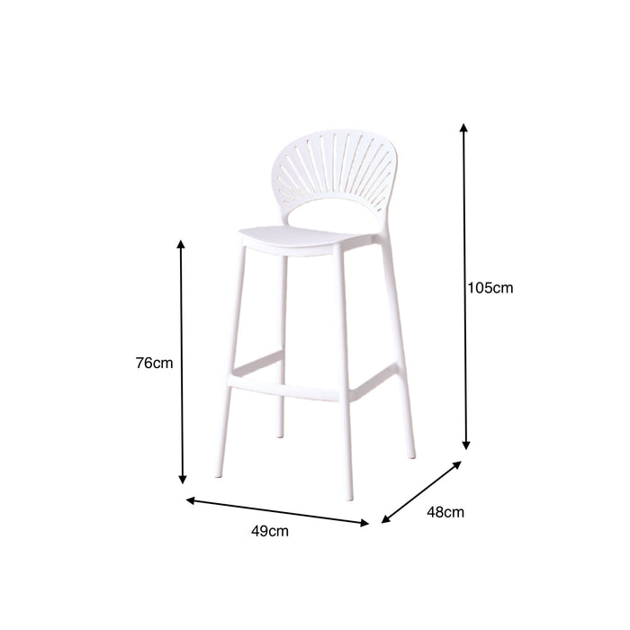 Silla para Bar Paraiso, Color Blanco, Diseño moderno