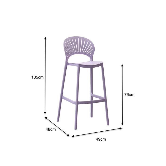 Silla para Bar Paraíso, Color Lila, Diseño Moderno