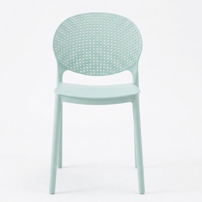 Silla Florida, Color Azul Claro, con Espaldar y Diseño Moderno