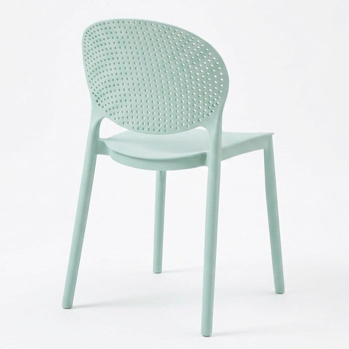 Silla Florida, Color Azul Claro, con Espaldar y Diseño Moderno