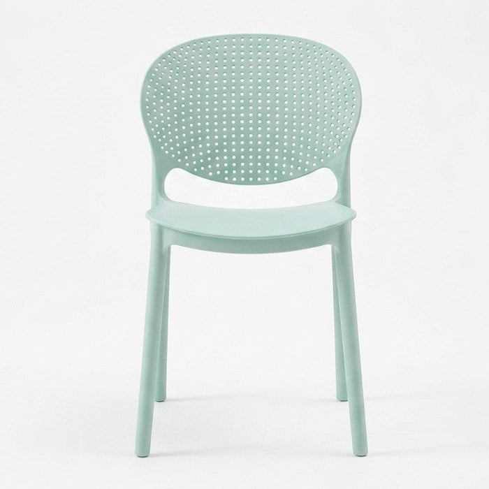 Silla Florida, Color Azul Claro, con Espaldar y Diseño Moderno
