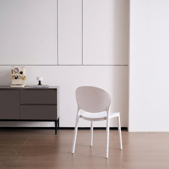 Silla Florida, Color Blanco, con Espaldar y Diseño Moderno