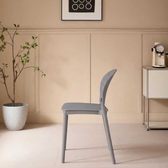 Silla Florida, Color Gris Oscuro, con Espaldar y Diseño Moderno