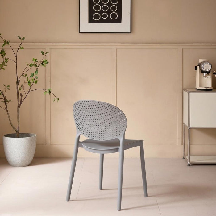 Silla Florida, Color Gris Oscuro, con Espaldar y Diseño Moderno