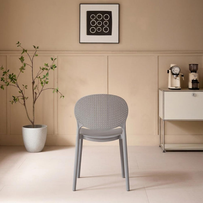 Silla Florida, Color Gris Oscuro, con Espaldar y Diseño Moderno