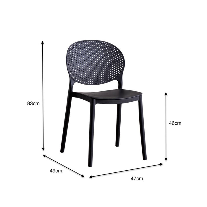 Silla Florida, Color Negro, con Espaldar y Diseño Moderno