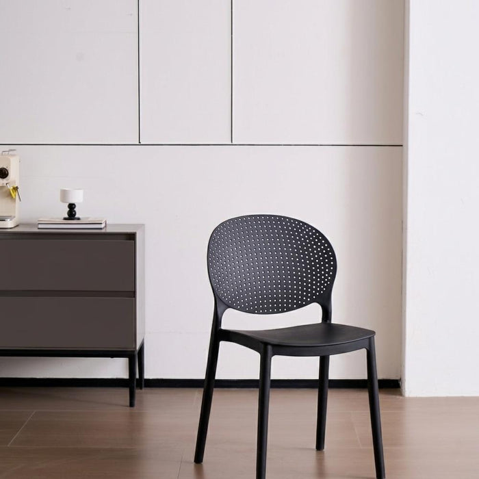 Silla Florida, Color Negro, con Espaldar y Diseño Moderno