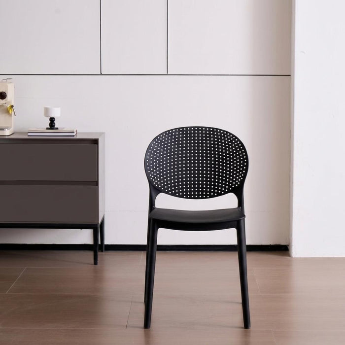 Silla Florida, Color Negro, con Espaldar y Diseño Moderno