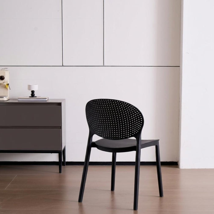 Silla Florida, Color Negro, con Espaldar y Diseño Moderno