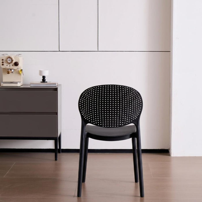 Silla Florida, Color Negro, con Espaldar y Diseño Moderno