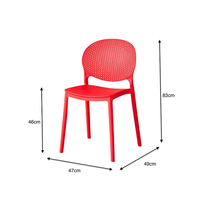 Silla Florida, Color Rojo, con Espaldar y Diseño Moderno