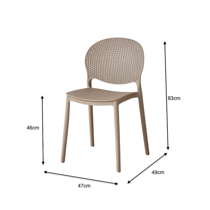 Silla Florida, Color Taupé, con Espaldar y Diseño Moderno