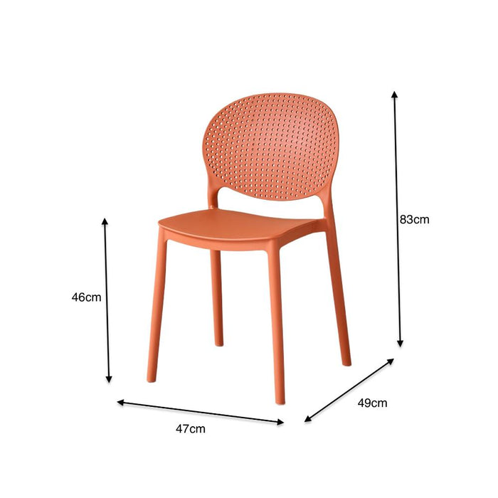 Silla Florida, Color Terracota, con Espaldar y Diseño Moderno