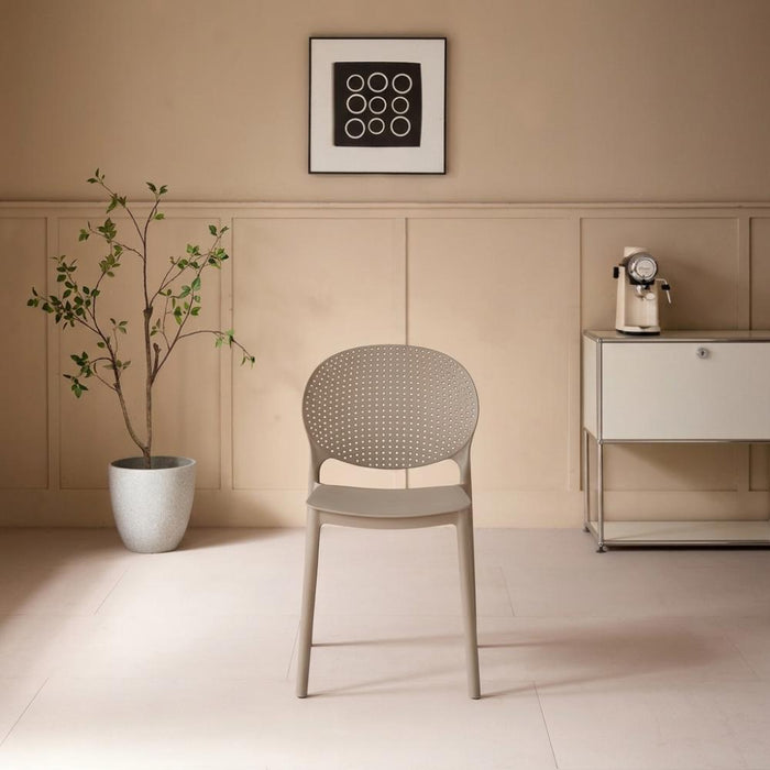 Silla Florida, Color Taupé, con Espaldar y Diseño Moderno