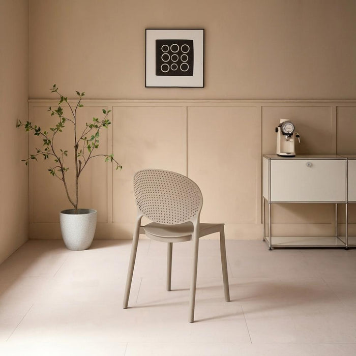 Silla Florida, Color Taupé, con Espaldar y Diseño Moderno