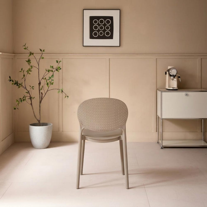 Silla Florida, Color Taupé, con Espaldar y Diseño Moderno