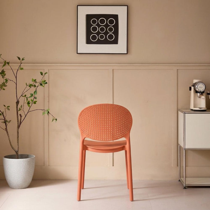 Silla Florida, Color Terracota, con Espaldar y Diseño Moderno