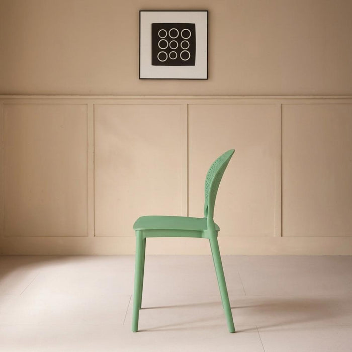 Silla Florida, Color Verde, con Espaldar y Diseño Moderno