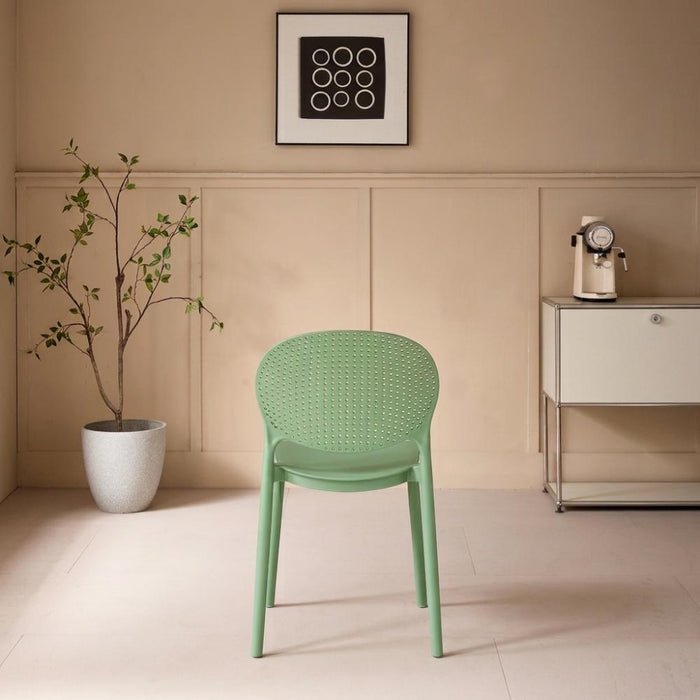 Silla Florida, Color Verde, con Espaldar y Diseño Moderno
