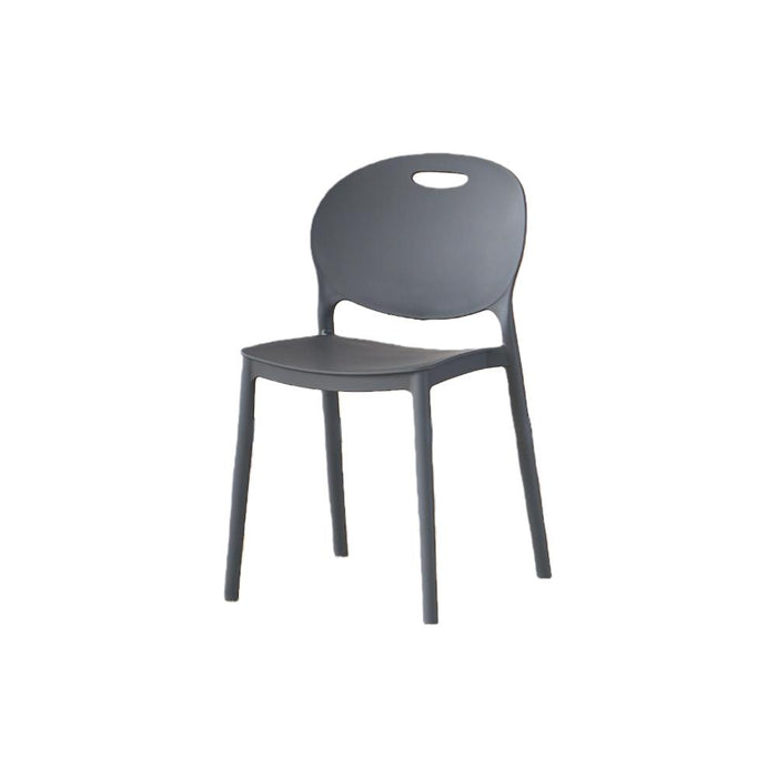 Silla Queens, Gris Oscuro, Con espaldar redondo y diseño minimalista