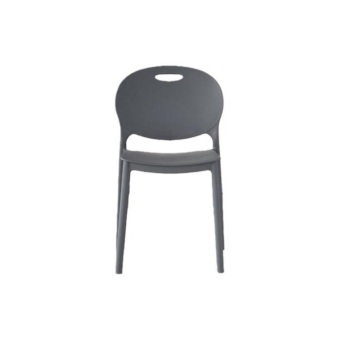 Silla Queens, Gris Oscuro, Con espaldar redondo y diseño minimalista