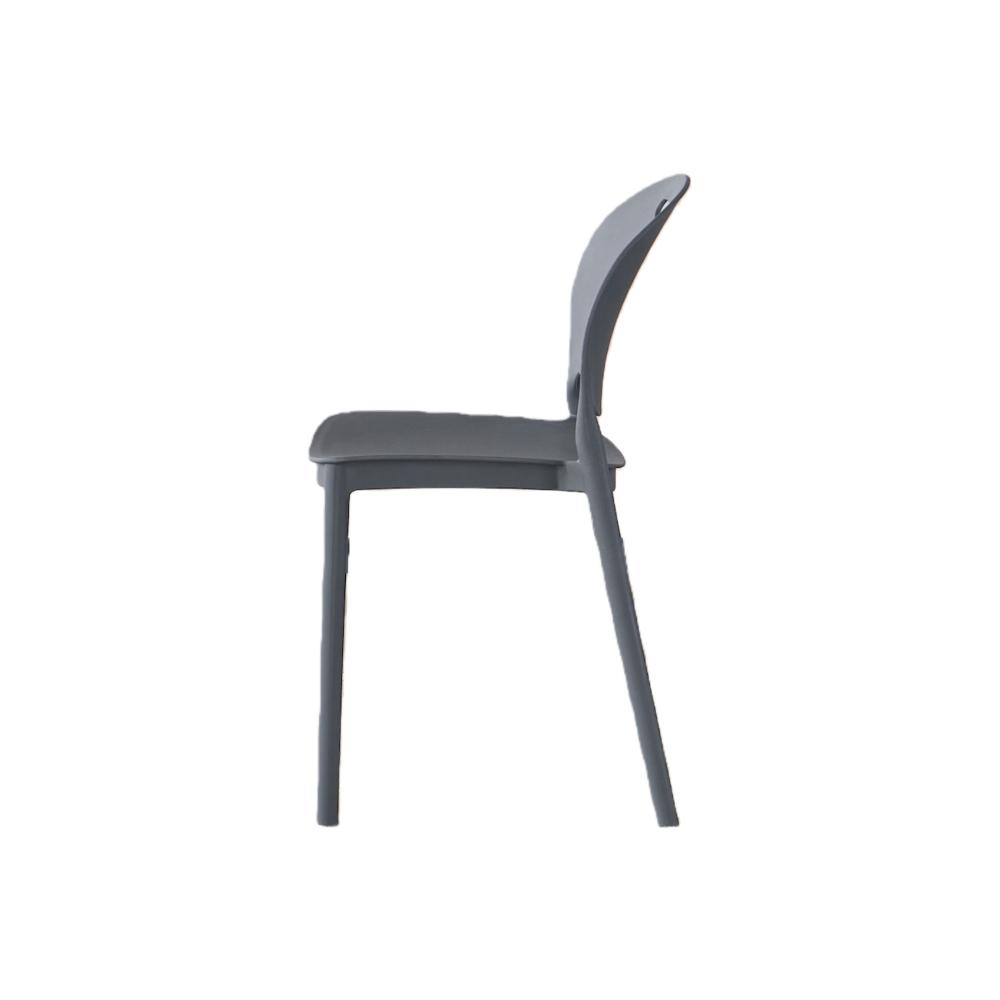 Silla Queens, Gris Oscuro, Con espaldar redondo y diseño minimalista