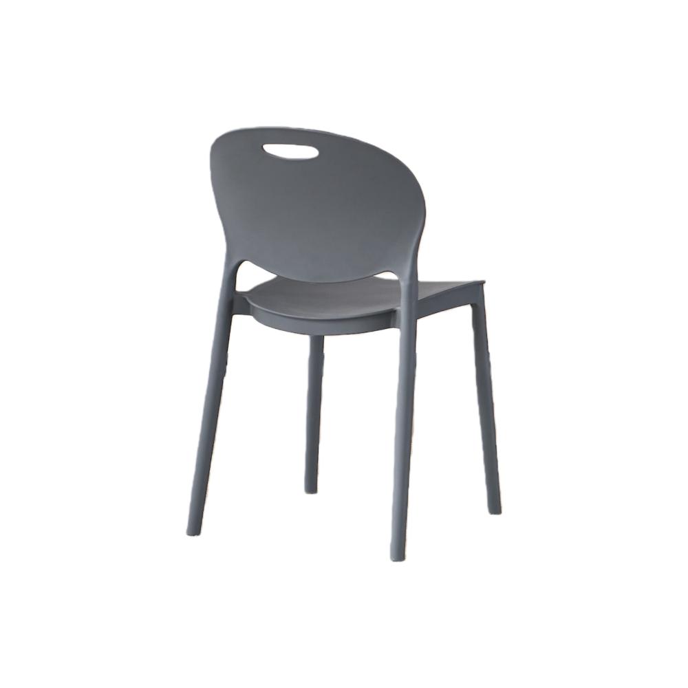 Silla Queens, Gris Oscuro, Con espaldar redondo y diseño minimalista