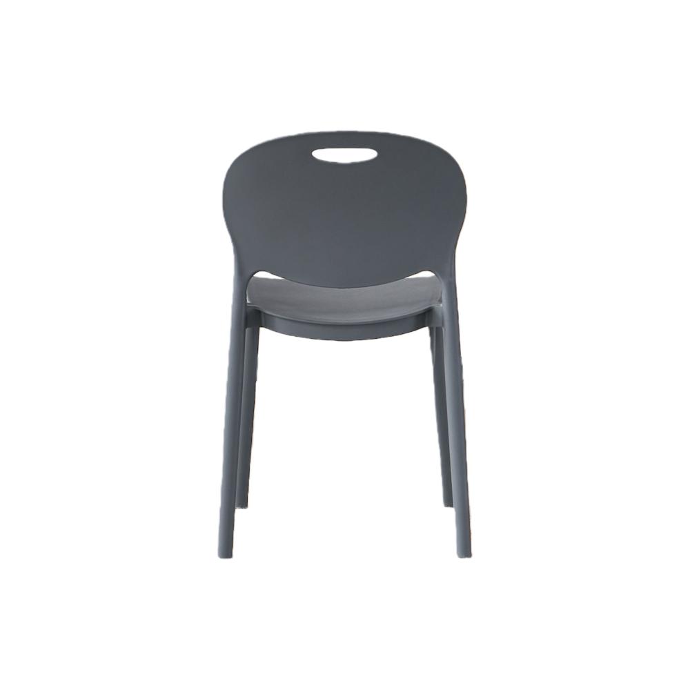 Silla Queens, Gris Oscuro, Con espaldar redondo y diseño minimalista