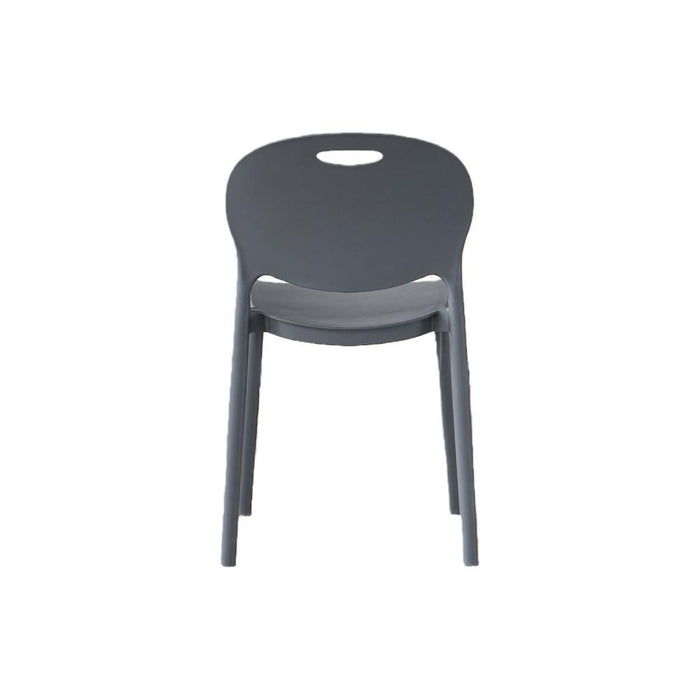 Silla Queens, Gris Oscuro, Con espaldar redondo y diseño minimalista