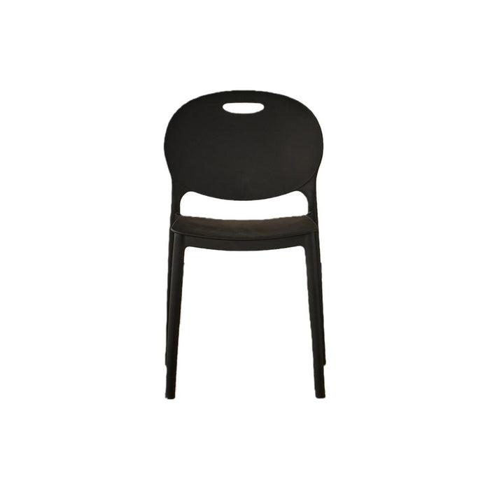 Silla Queens, Negro, Con espaldar redondo y diseño minimalista