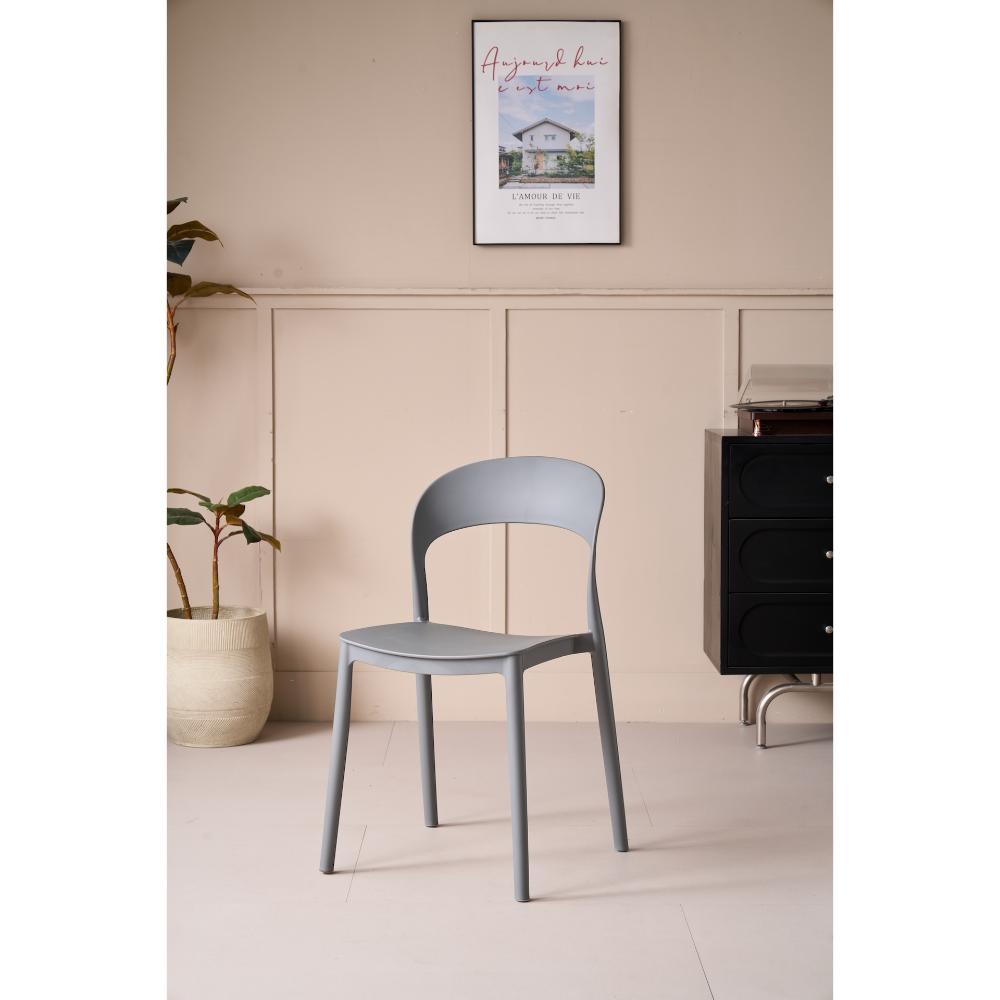 Silla Sevilla, Color Gris, Con espaldar liso y diseño minimalista