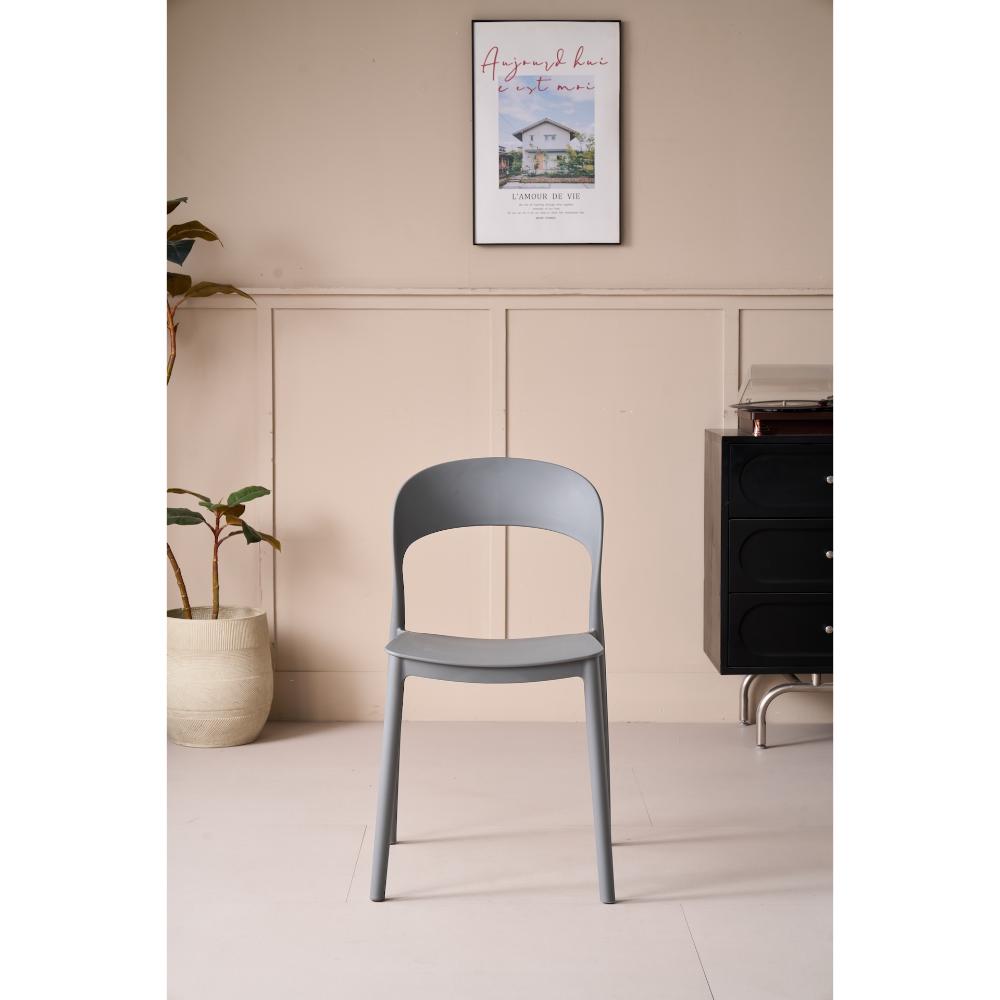 Silla Sevilla, Color Gris, Con espaldar liso y diseño minimalista
