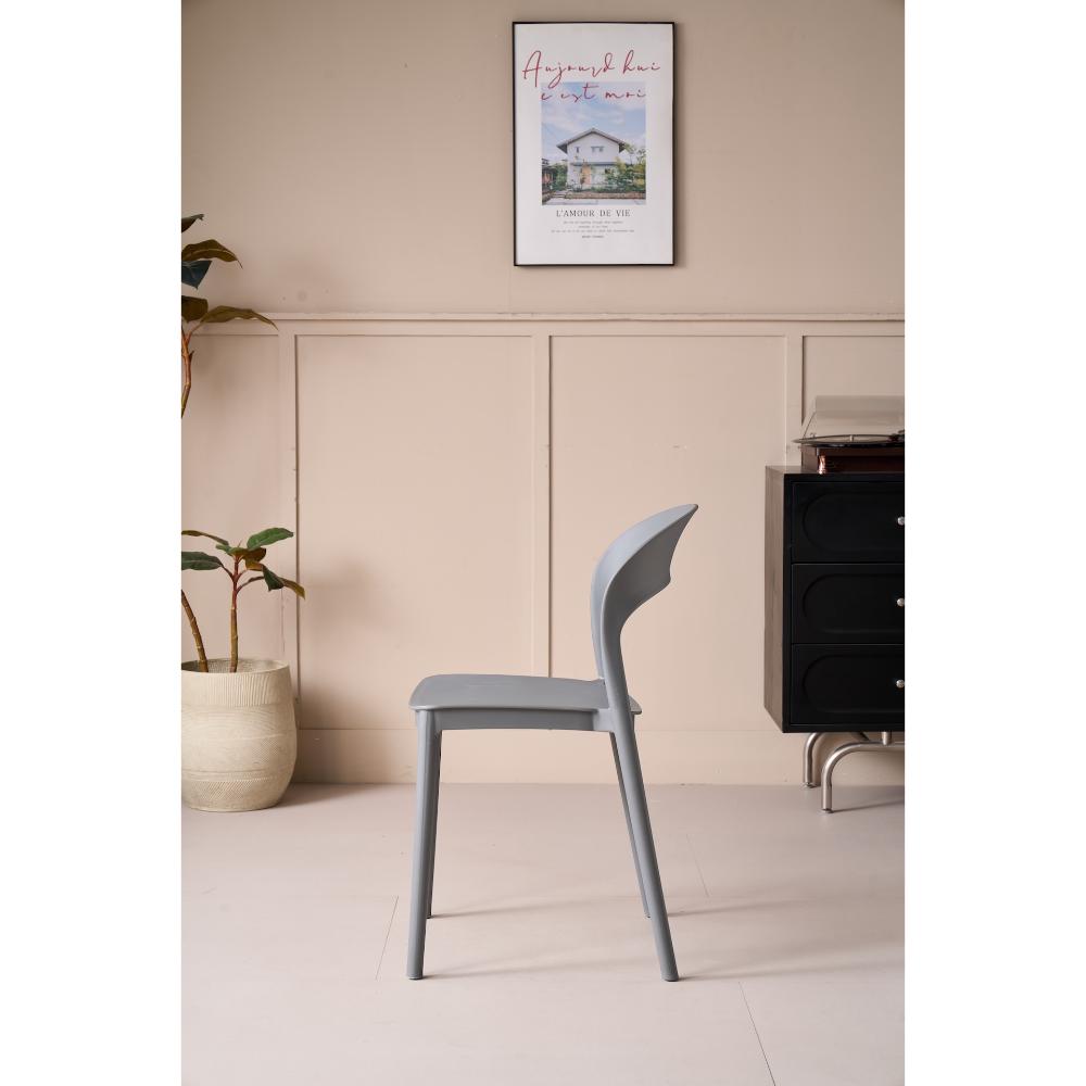 Silla Sevilla, Color Gris, Con espaldar liso y diseño minimalista