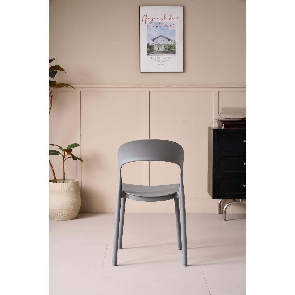 Silla Sevilla, Color Gris, Con espaldar liso y diseño minimalista
