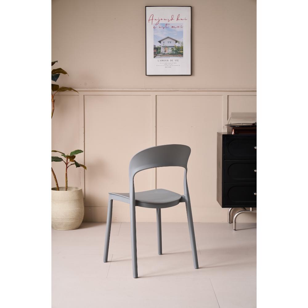 Silla Sevilla, Color Gris, Con espaldar liso y diseño minimalista