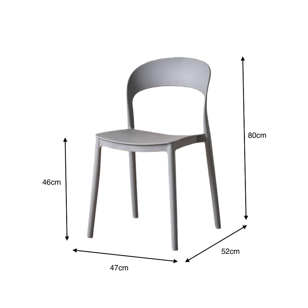Silla Sevilla, Color Gris, Con espaldar liso y diseño minimalista