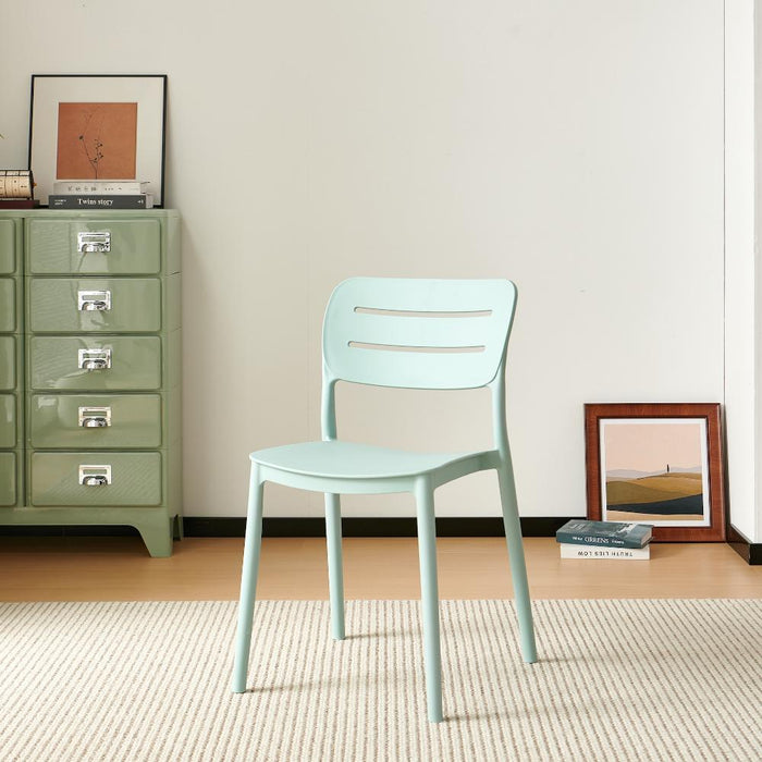Silla Harriman, Azul claro , Con medio espaldar y diseño minimalista