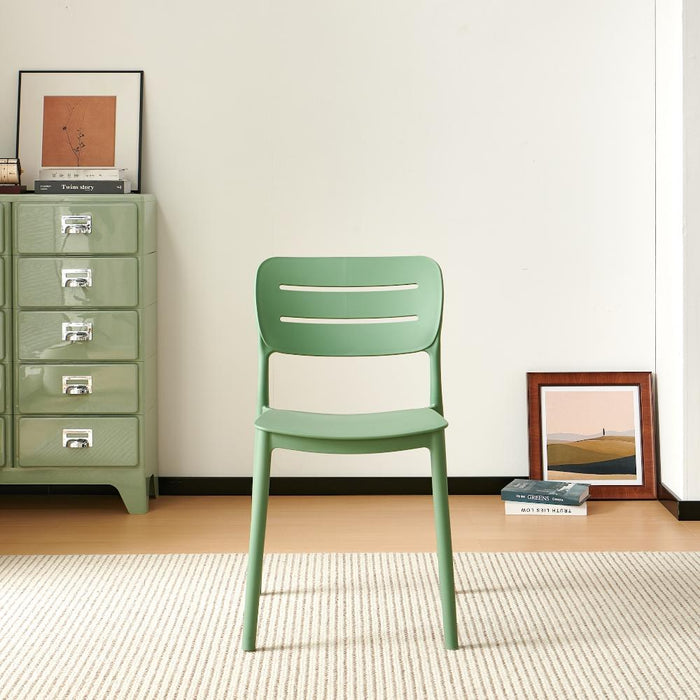 Silla Harriman, Verde, Con medio espaldar y diseño minimalista