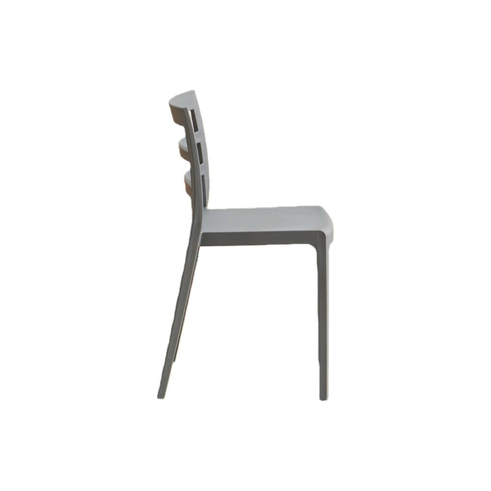 Silla New York, Gris Oscuro, Con espaldar en líneas y diseño minimalista