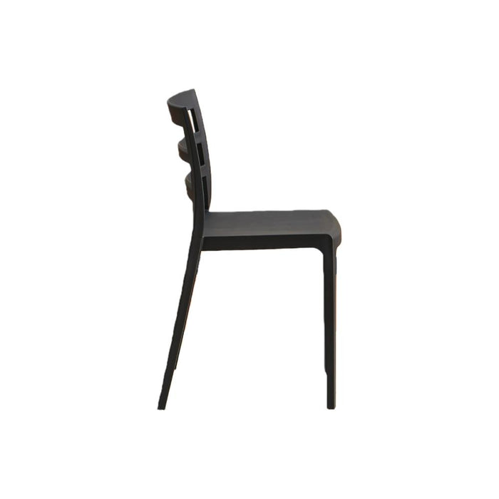 Silla New York, Negro, Con espaldar en líneas y diseño minimalista