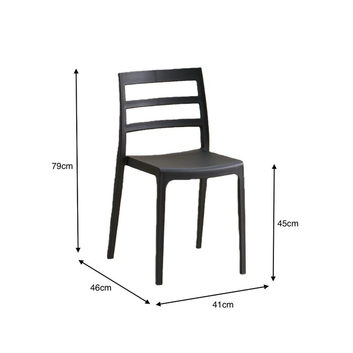 Silla New York, Negro, Con espaldar en líneas y diseño minimalista
