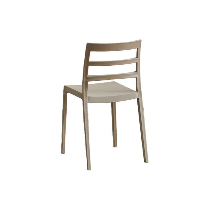 Silla New York, Taupe, Con espaldar en líneas y diseño minimalista